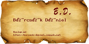 Börcsök Dániel névjegykártya